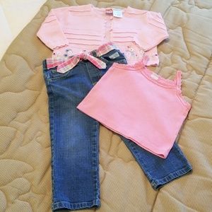 Old Navy Pink Tank with Crochet Trim 18-24 months